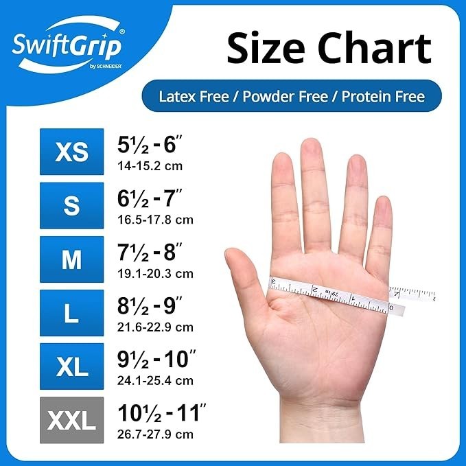 SwiftGrip Disposable Nitrile Exam Gloves, Blue, Latex Free, Medical Gloves for..