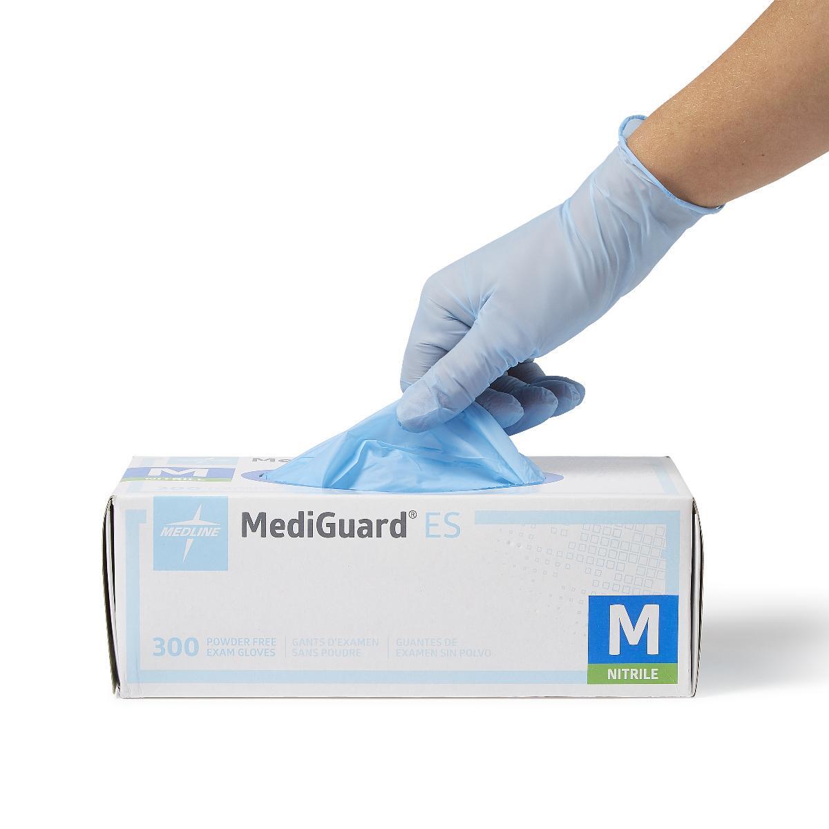 Medline MediGuard ES Powder-Free Nitrile Exam Gloves – M – 300 Pack (/GM1-154…