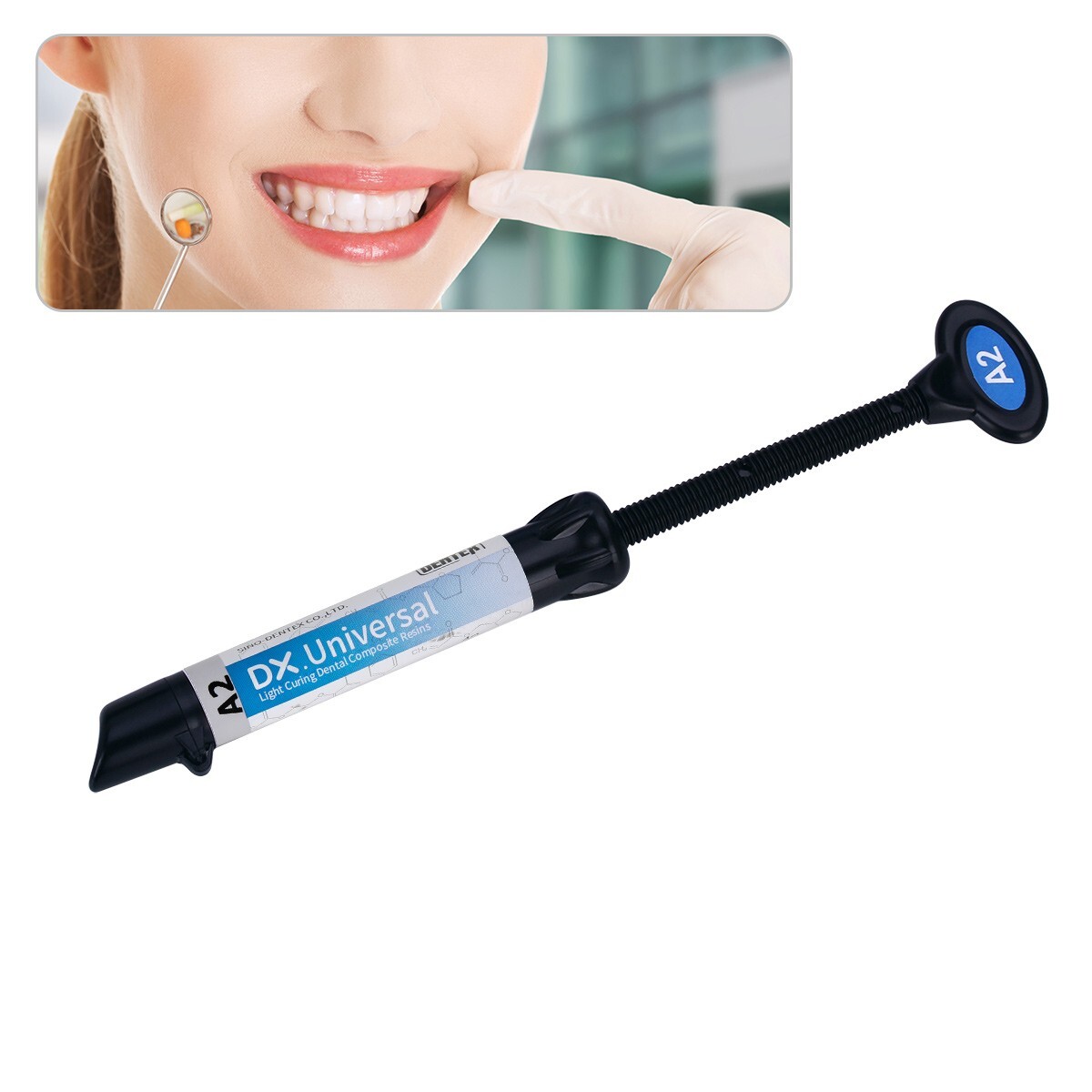 DENTEX Dental Universal Light Cure Composite Resin A2 Shade 4g/Syringe USA