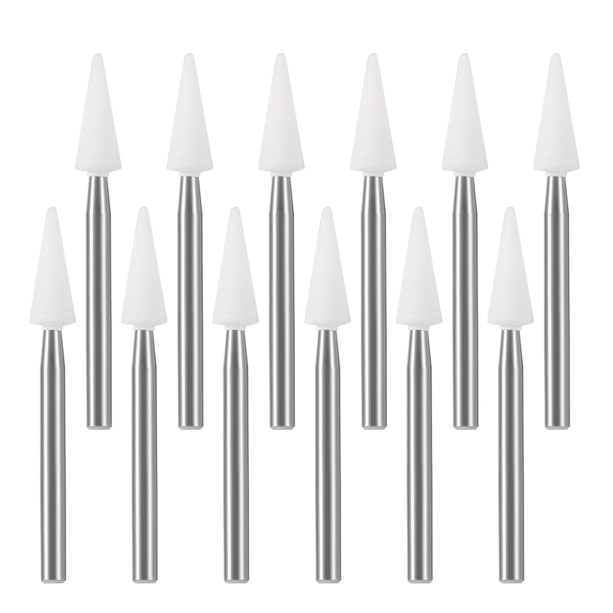 12/pk Dental Cone White Stone Polishing FG Burs for Porcelain Enamel&Composite