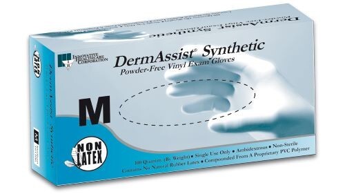 DermAssist Vinyl Exam Gloves 161200 Size Medium (100EA/BX, 10BX/CA )