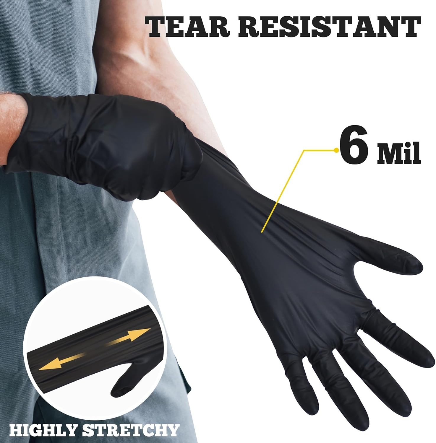 Waterproof Heavy-Duty Nitrile Gloves – 100 Count Latex-Free for Multipurpose Use