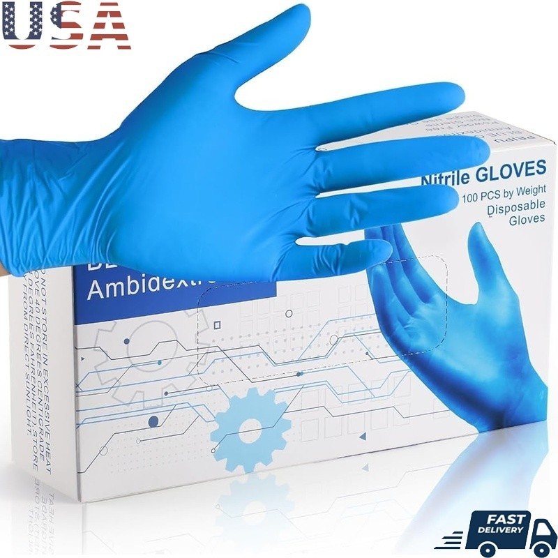 High-Quality Nitrile Gloves Food Handling Cleaning Tattoo Mechanic Use 100 Count