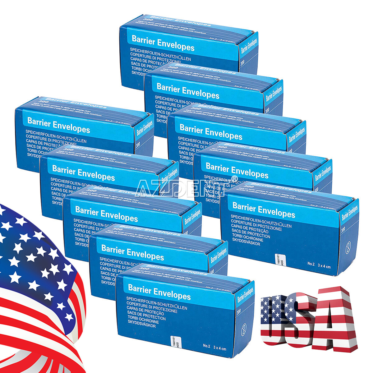 300/pack Size 2 Dental Digital X-Ray ScanX Barrier Envelopes for Phosphor Plate