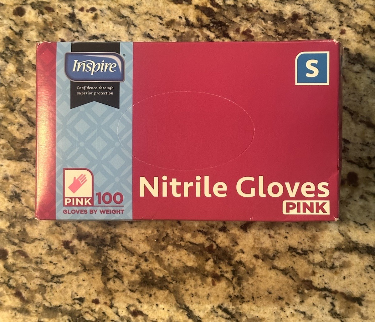 Inspire Size Small Pink Gloves Disposable Latex Free | Nitrile Pink 100 Gloves