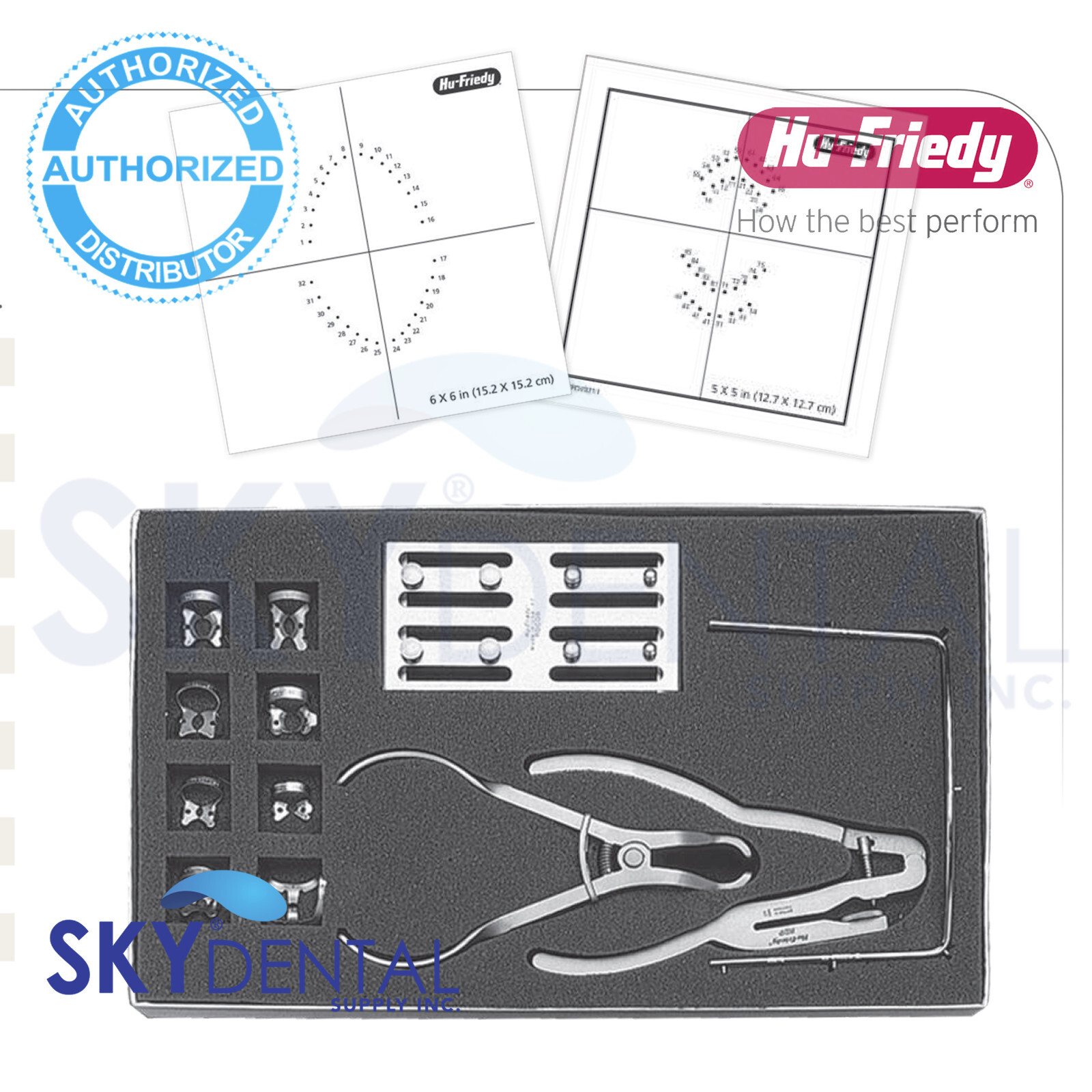 Hu-Friedy Rubber Dam Kit, 8 Clamps and Accessories RDKIT RDF RDP RDAF6 RDP RDAF6