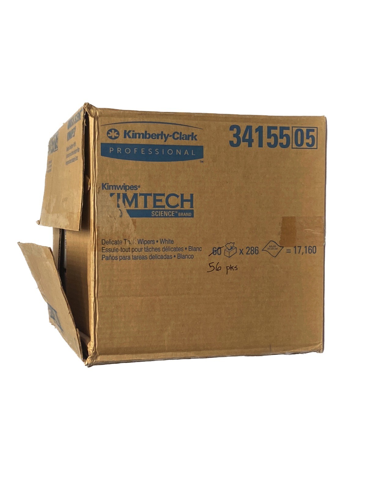 (16016) KIMTECH Kim Wipers Disposable Delicate Task Wipers 1-Ply 4.4”x8.2” 56Pks