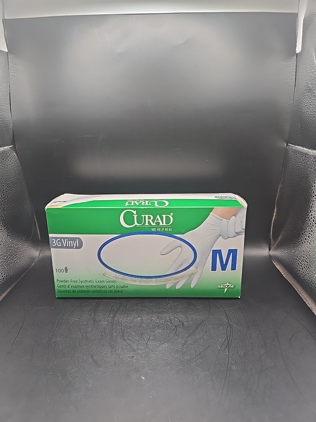 Curad 3G Vinyl Powder Free Exam Gloves Medium 1 Box 100 Gloves