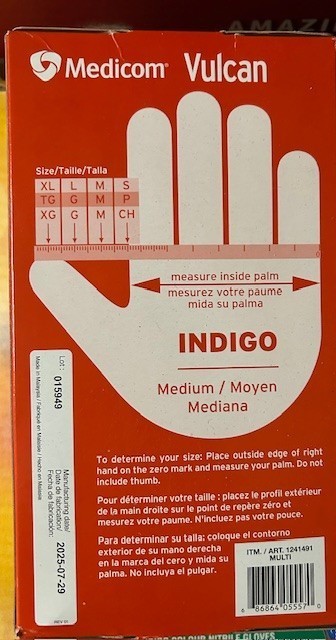 Medicom Vulcan Nitrile Gloves Latex Free General Purpose Indigo 150 ct Medium M