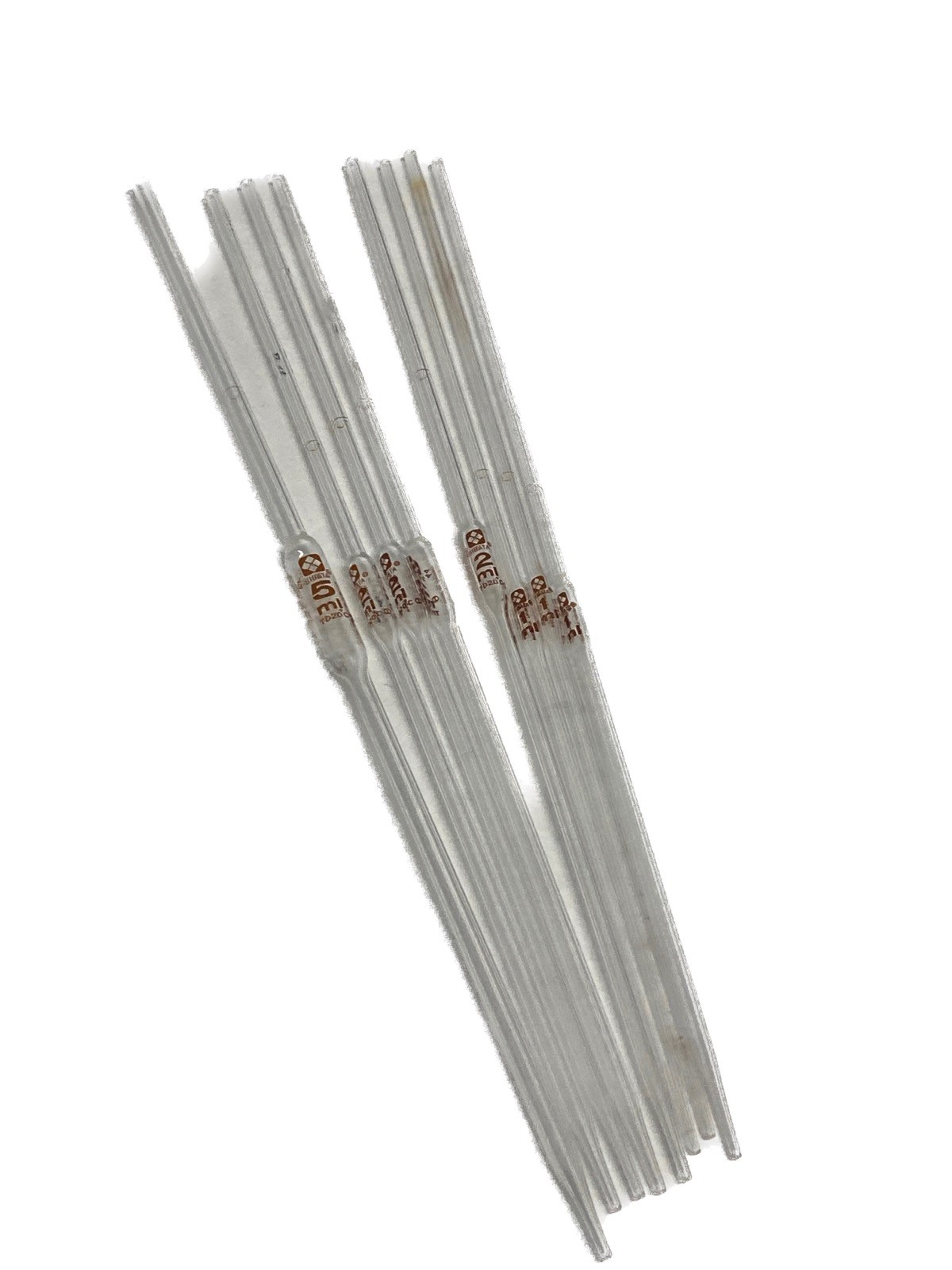 (8) SIBATA Glass Class A TD 1mL 2mL 5mL Bulb Volumetric Reusable Pipets
