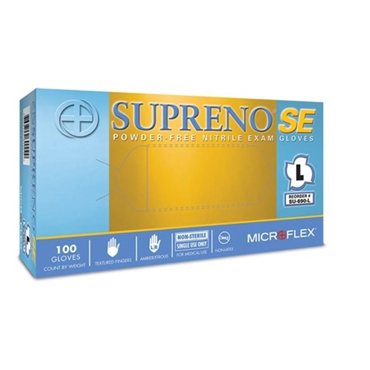 Micro Flex SU690L Supreno Powder Free Nitrile Gloves, Large (MFXSU690L) Category