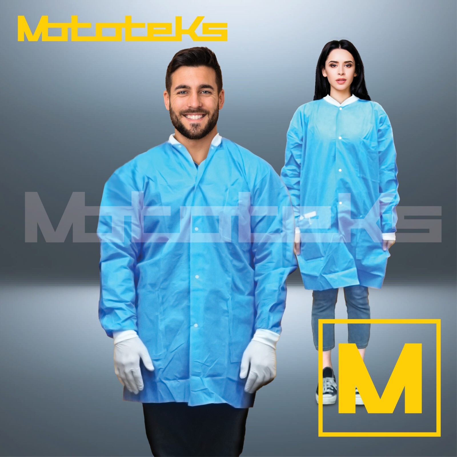 [50PCS] Disposable Non Medical Isolation Gowns with Elastic Cuff and Pockets, XL