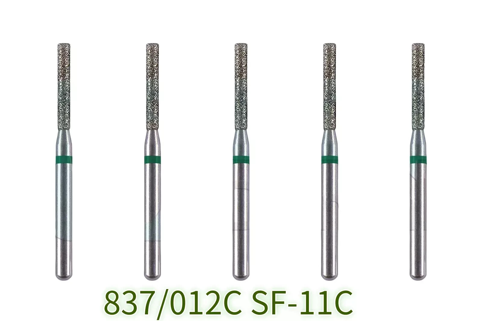 50Pcs Dental Diamond Burs FG Flat End 837/012C SF-11C Cylinder Coarse High Speed