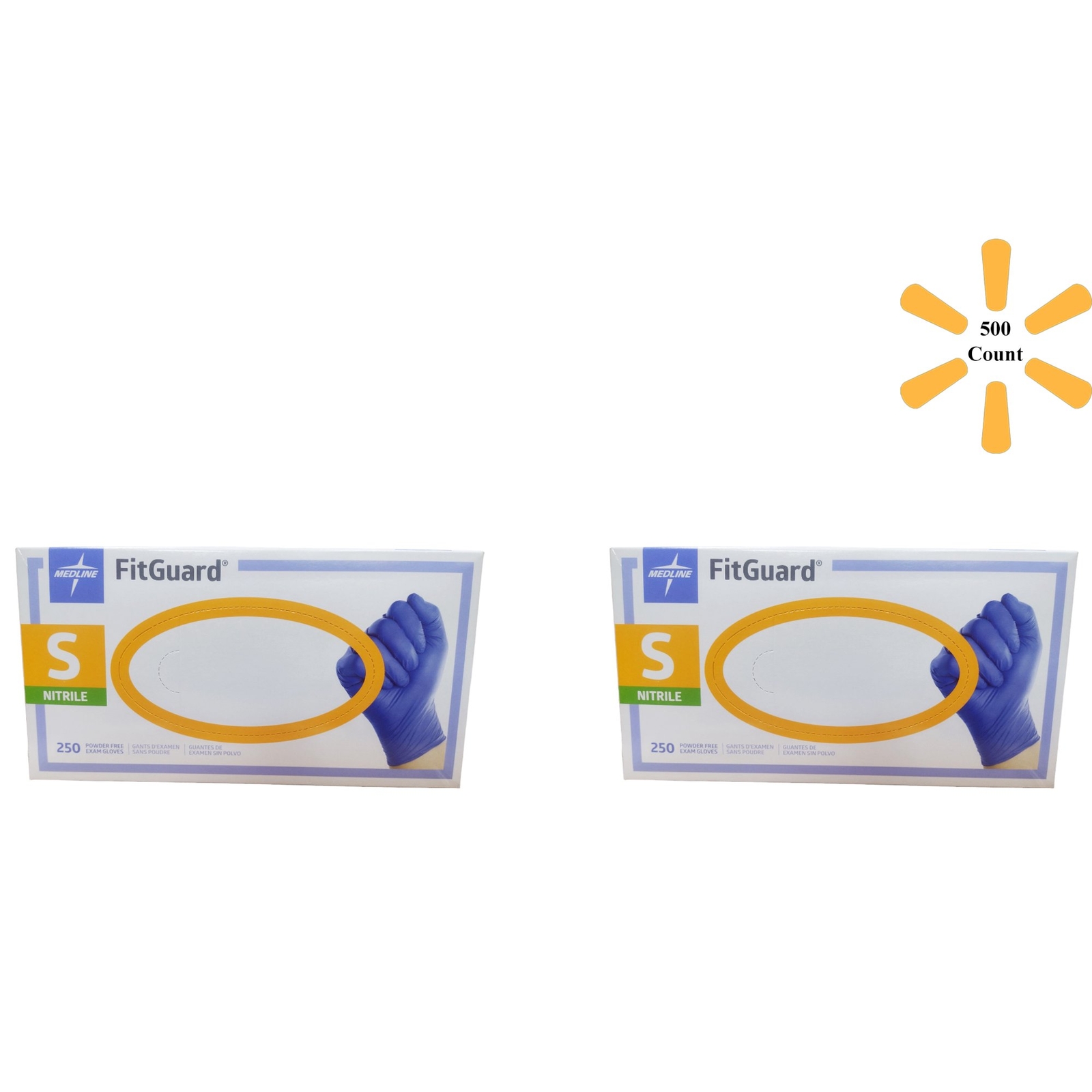 Medline FitGuard Nitrile Exam Gloves Medium- 2 Boxes of 250