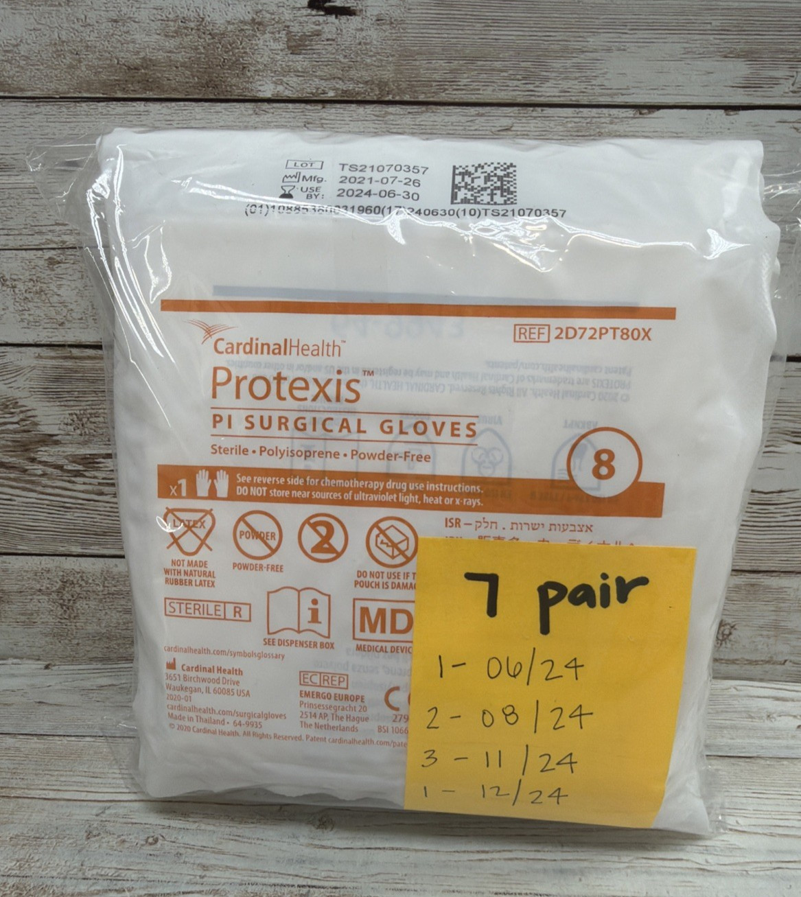 Protexis PI Polyisoprene Surgical Gloves Sterile *7 Pair* Size: 8 *See Dates*
