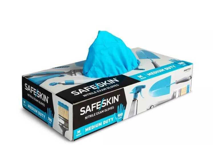 SAFESKIN Nitrile Disposable Gloves, Medium Duty, Large 48422