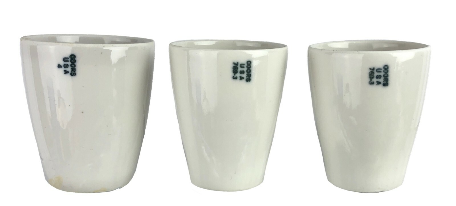 3 Coors USA Laboratory Cups Filter Cup One No. 4 & Two No. 769-3 White Porcelain