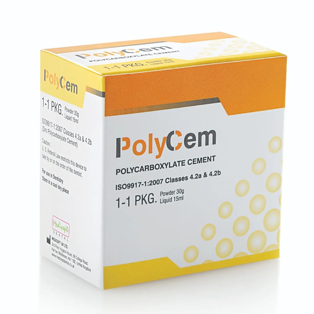 Medicept Polycem Prevents caries, easy mixing FREE SHIPPING (POWDER+ LIQUID)