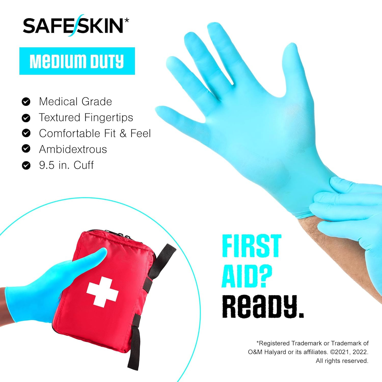 Nitrile Disposable Gloves, Medium Duty, Large Size, Powder-Free – for Food Handl