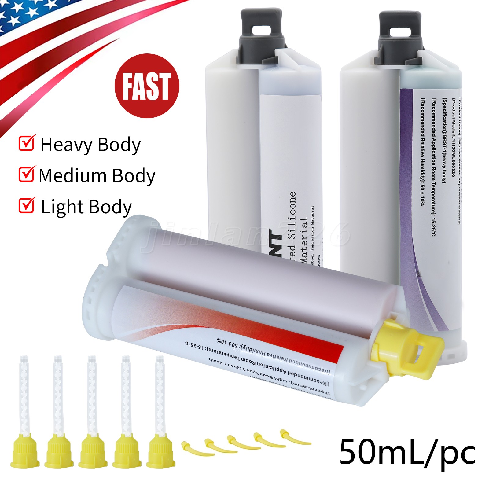 20x50ml Fast Set Light/Medium/Heavy Body Dental VPS Impression Material