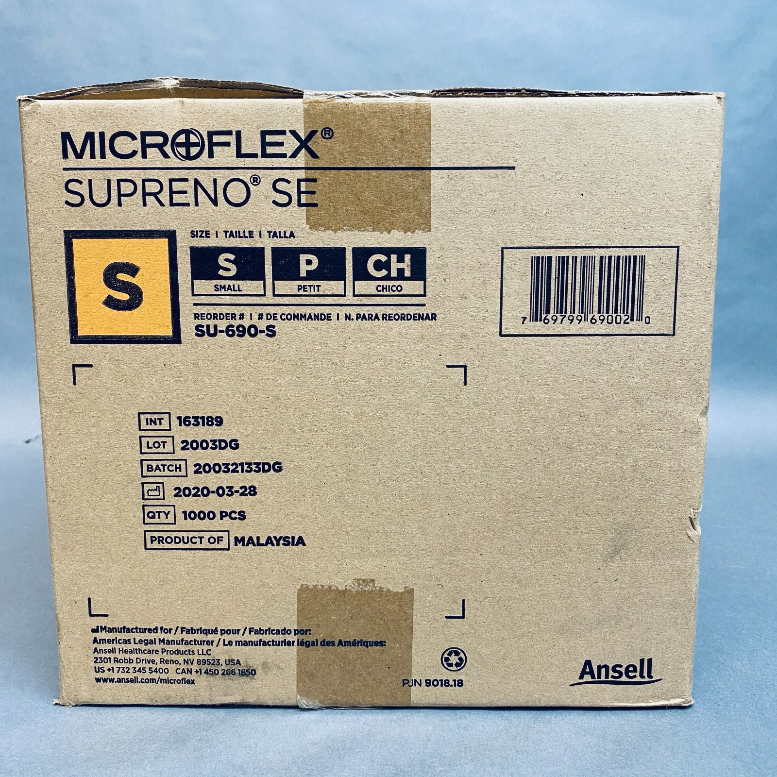 Ansell Microflex Nitrile Gloves Small Supreno SE Powder Free 10 Boxes of 100