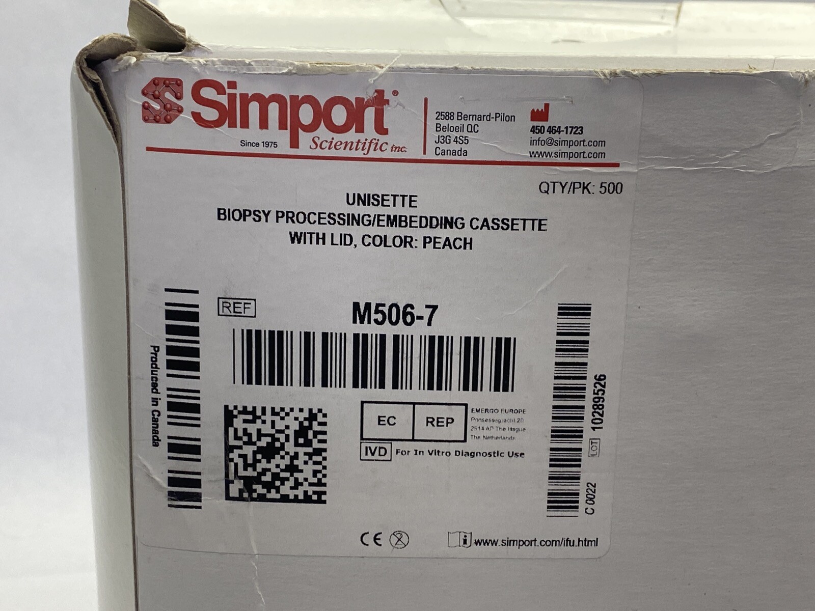 (500) SIMPORT Unisette Biopsy Processing Embedding Cassettes M506-7 Peach