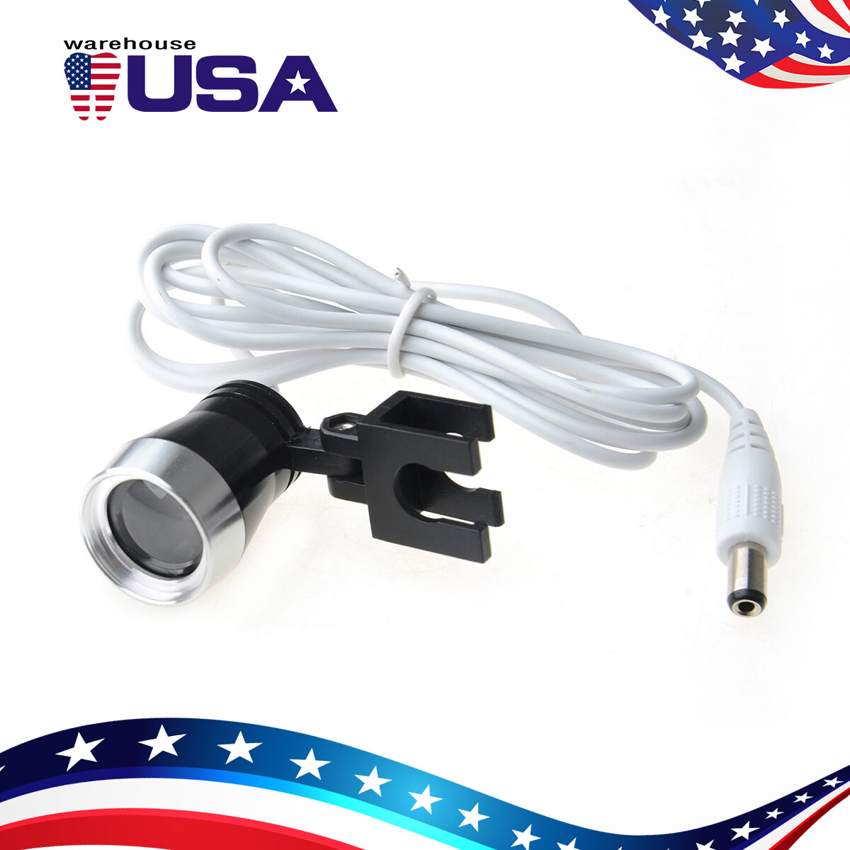 Portable Black LED Head Light Lamp With Clip for Dental Surgical Loupes USB Type