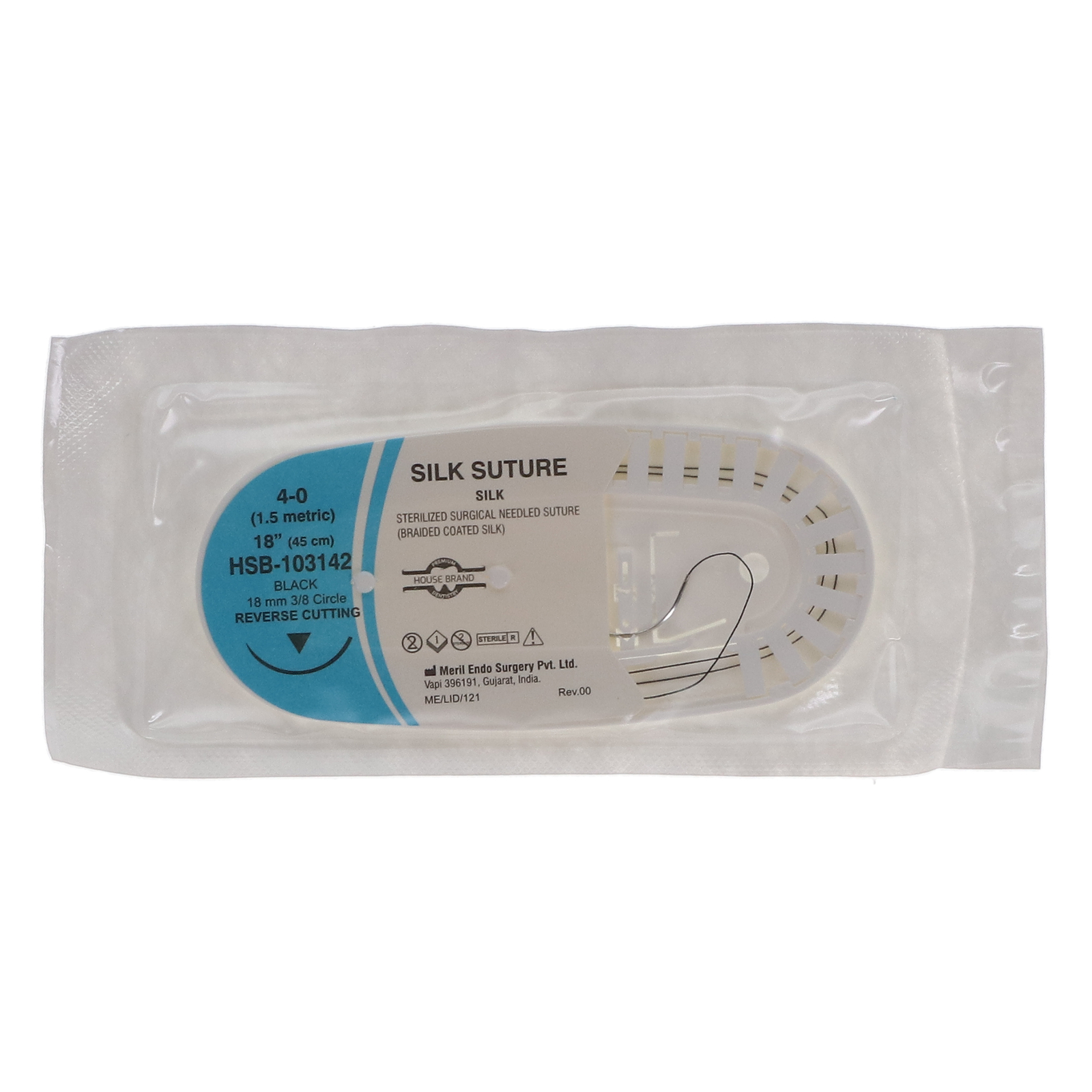 House Brand Dentistry 103142 Silk Suture 4-0 Reverse Cutting 19MM 3/8″ 45CM 12/B