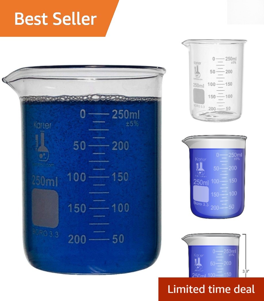 250ml Borosilicate Graduation Beaker – Lightweight and Thermal Shock Resistant