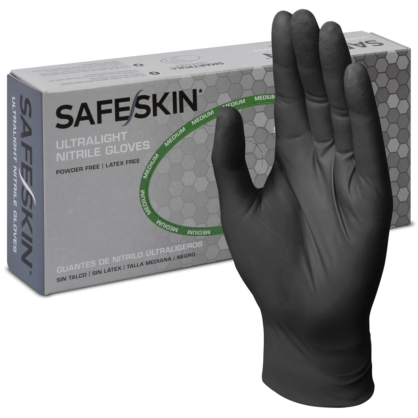 Disposable Nitrile Gloves Ultralight 2.0 Mil Black Large 100 Count Powder Free
