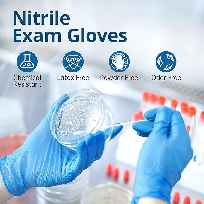 SwiftGrip Disposable Nitrile Exam Gloves, Blue, Latex Free, Medical Gloves for..