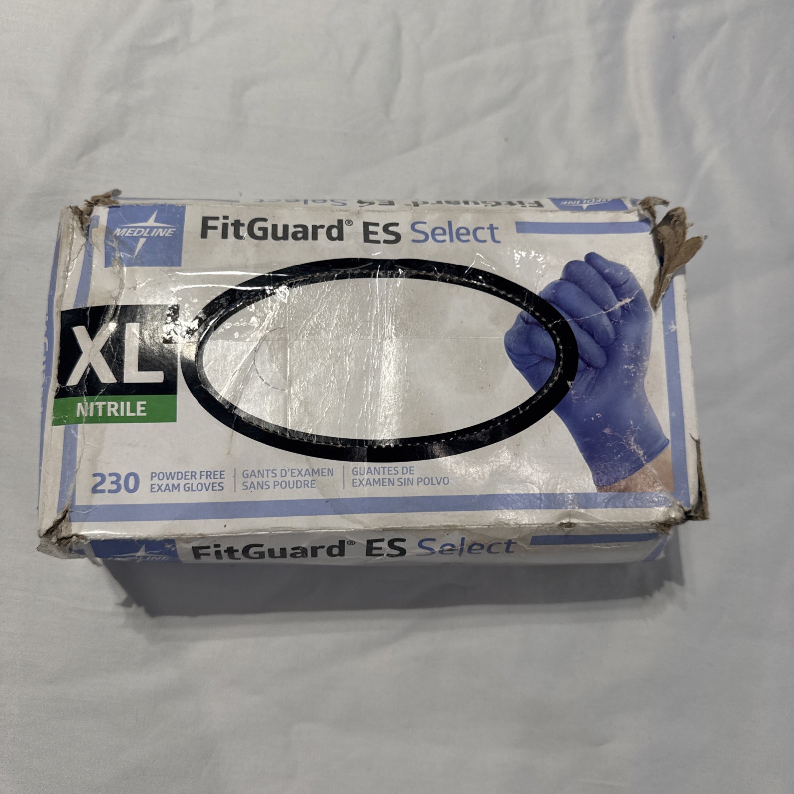 Medline FitGuard Exam Grade Nitrile Gloves 250 Count all sizes, XL 230 Count