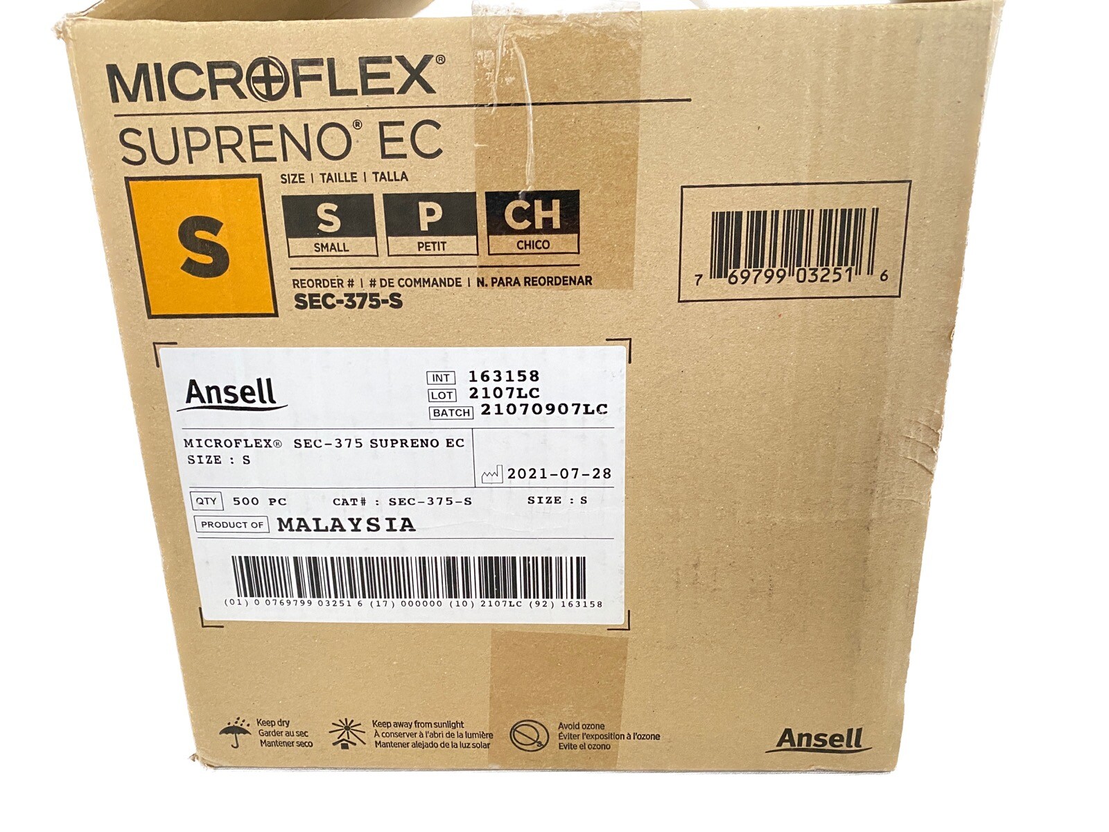 (500/Cs) ANSELL Microflex Supreno EC Nitrile Exam Gloves – Small – Violet Blue