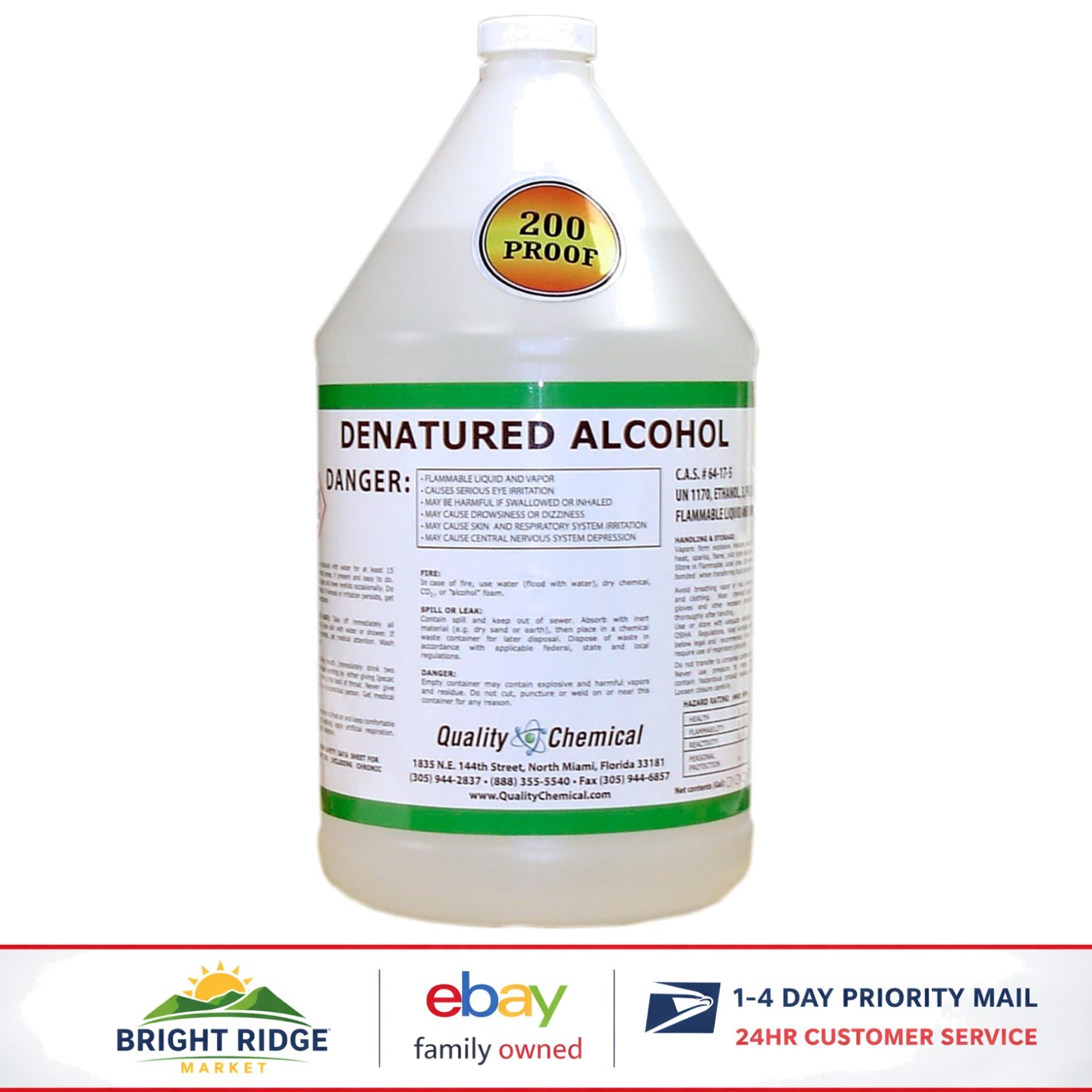 Multipurpose Cleaning Agent, 1 Gallon Denatured Alcohol for Various Applications