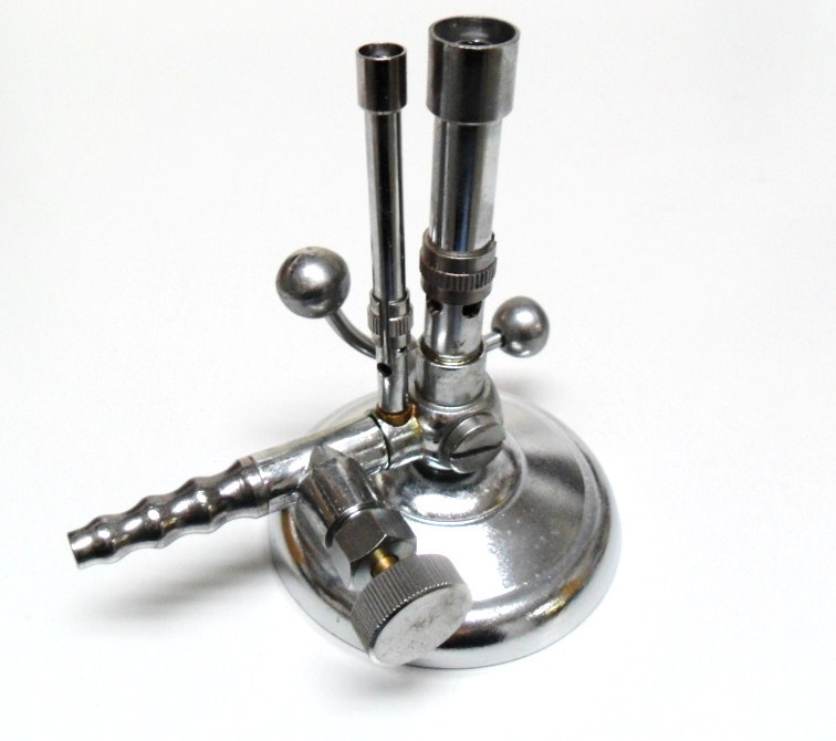 Dental Medical Laboratory Bunsen Burner for Natural Gas only w/ 2 Flame Controls