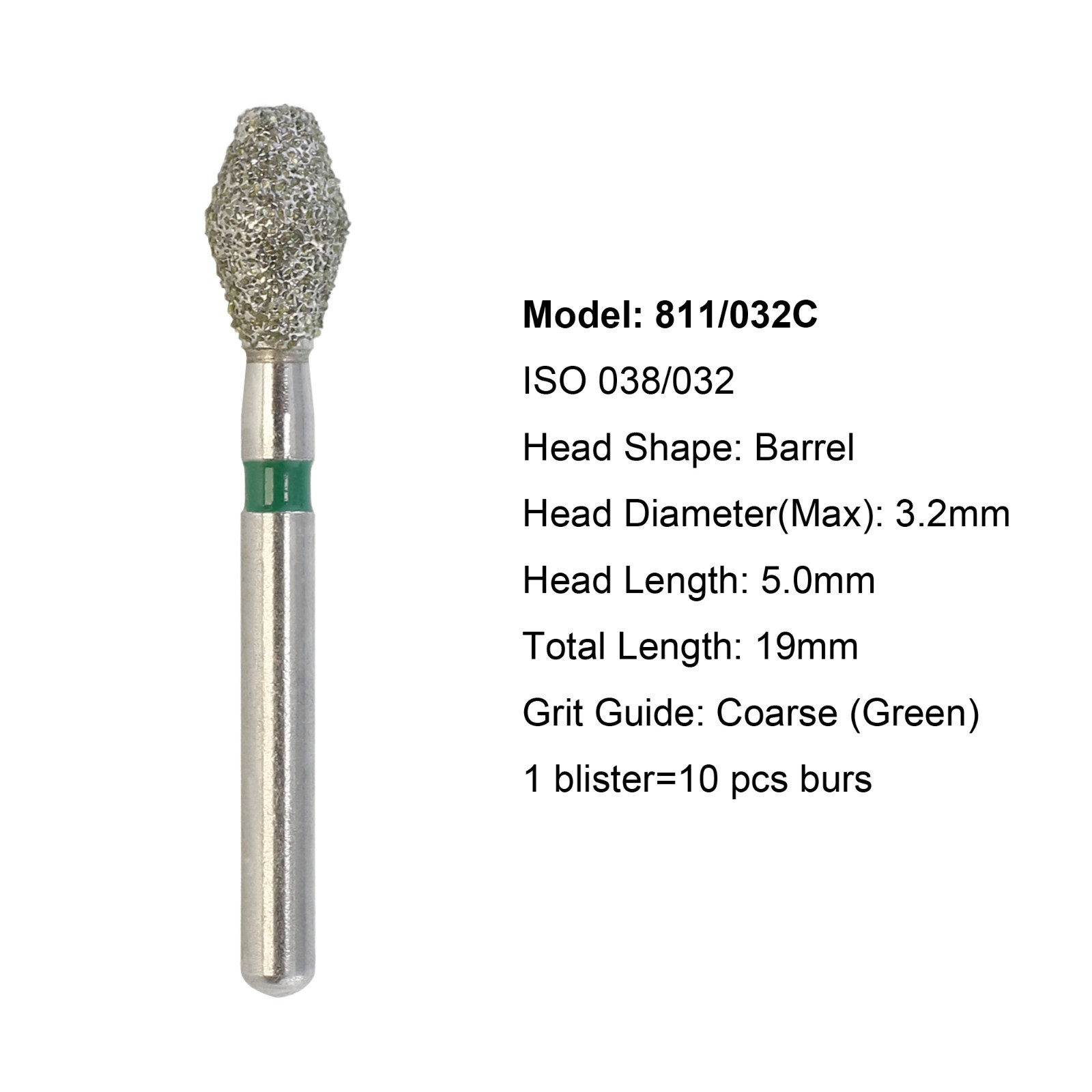 Multi-Use Dental Diamond Burs Barrel FG 811/032 037 038 Super Coarse High Speed