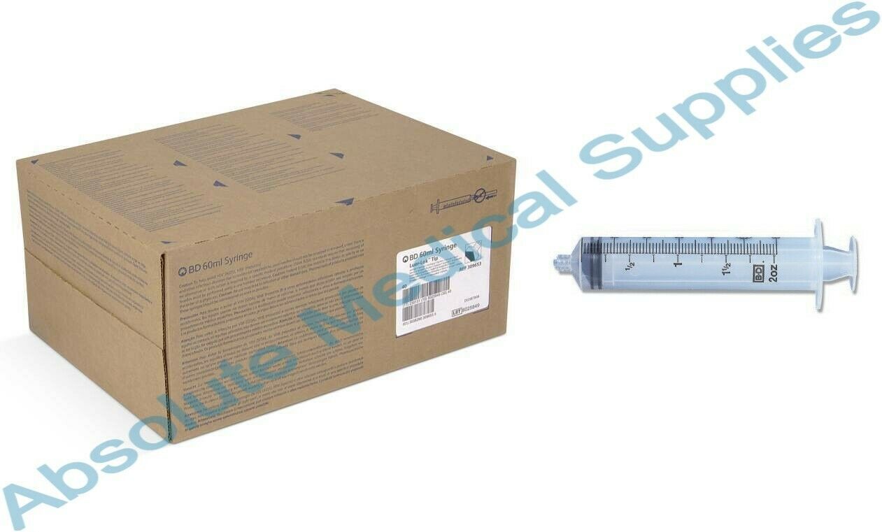 *40-Pieces* 60mL Disposable Syringe Luer-Lok-Tip Sterile 309653