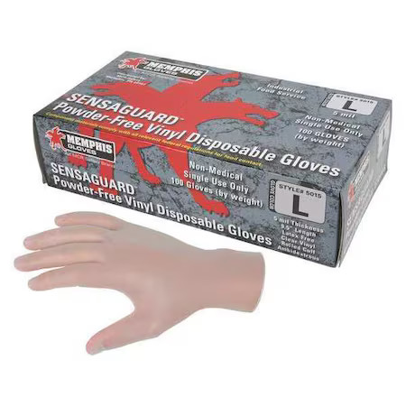 Mcr Safety 5015Xl Sensaguard 5015, Disposable Gloves, 5 Mil Palm, Vinyl,