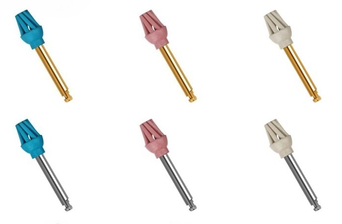 6Pcs Dental 3-Step Composite Polishing Kit 14mm Diamond Helicoid Wheel RA 2.35mm