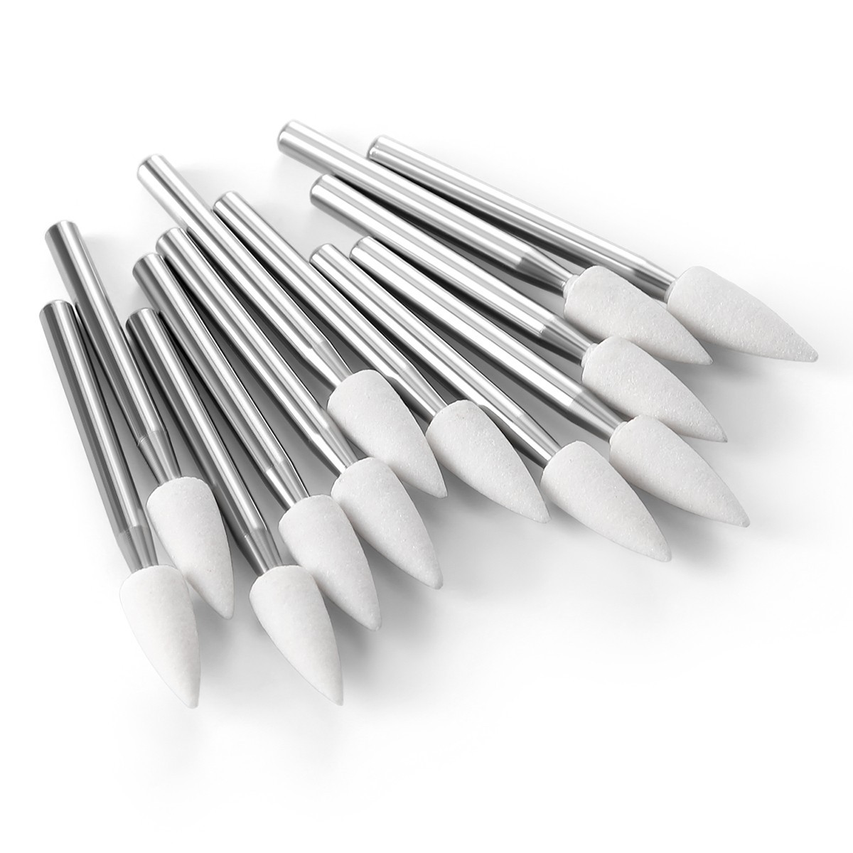 Dental White Stone High Speed Polishing Burs Cone/Flame/Round Aluminum Oxide