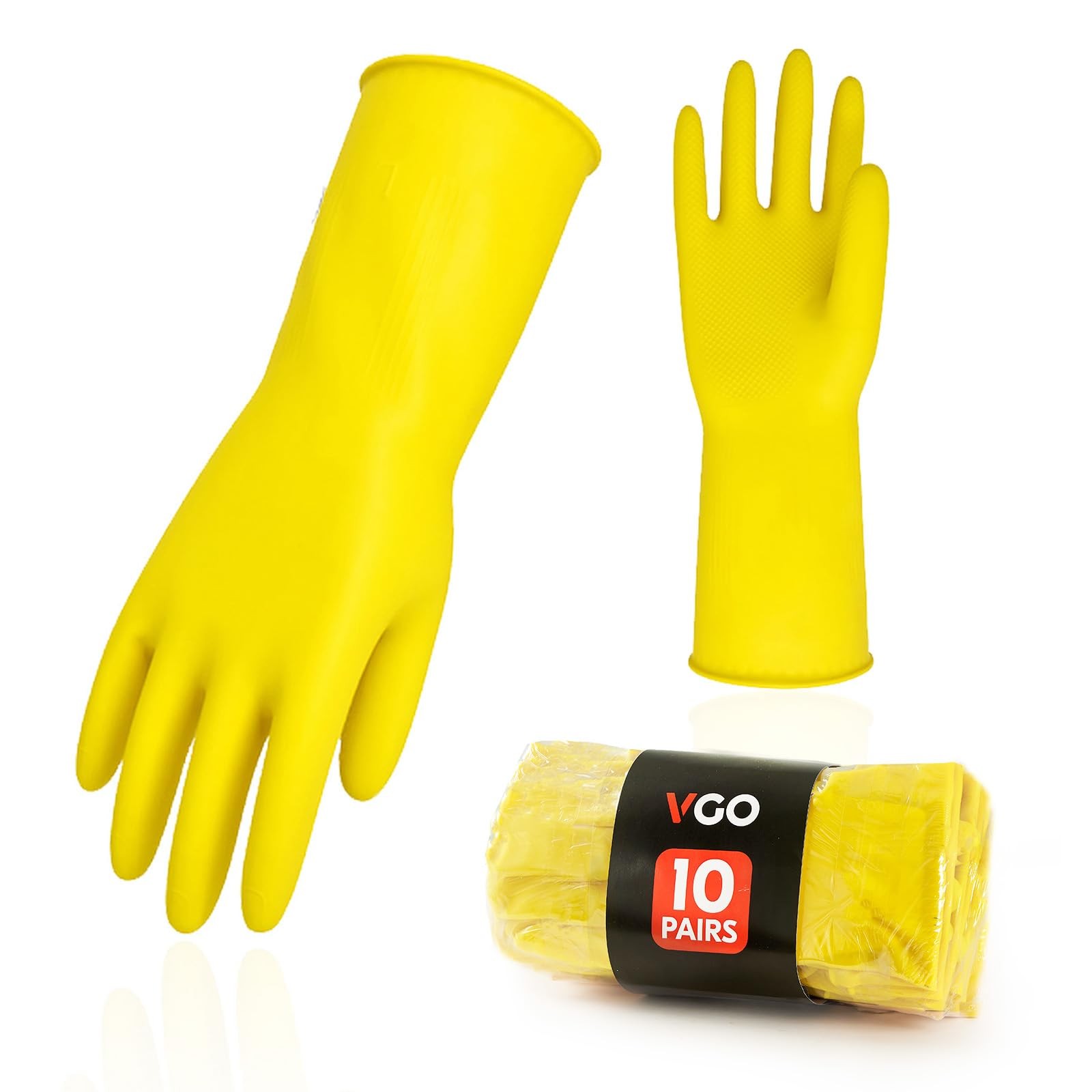 Vgo… 10-Pairs Reusable Household Gloves, Rubber Dishwashing gloves, Extra