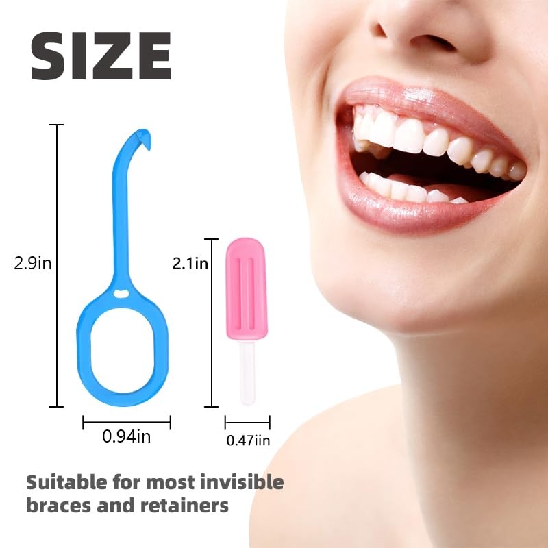EAEDMY 12PCS Clear Aligner Removal Tools with 0.08 Foot (Pack of 12), 2.peach