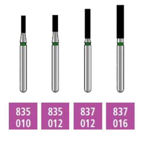 Dental Flat End Cylinder Diamond Bur,837.012 Medium,Coarse Grit Single Use,10/Pk