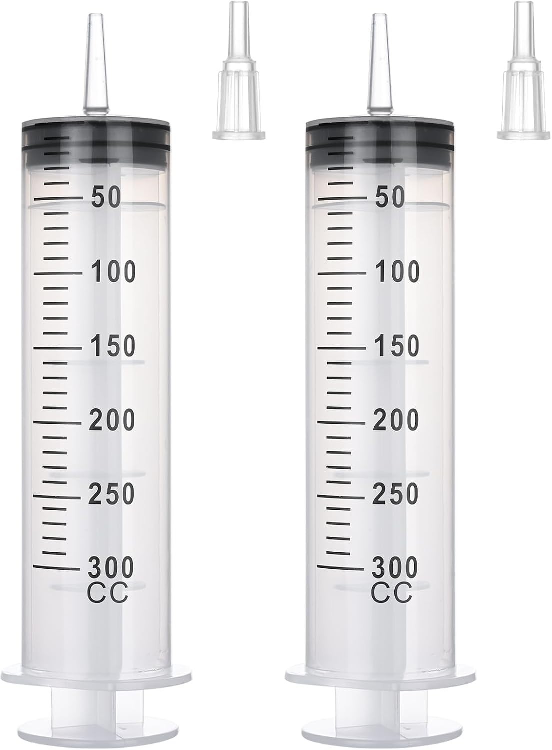 300ml Syringes without Needle for Liquid, Large Plastic Syringe with Adapter for