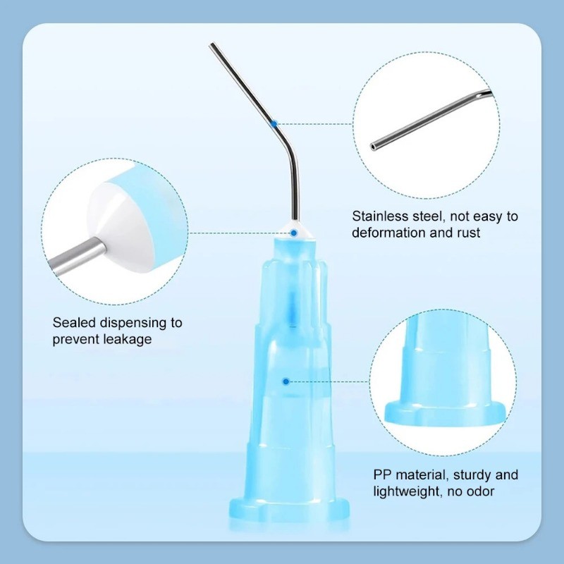 Irrigation Dental Pre Bent Needle Tips For Flow Etch Composite Resin Acid Syring