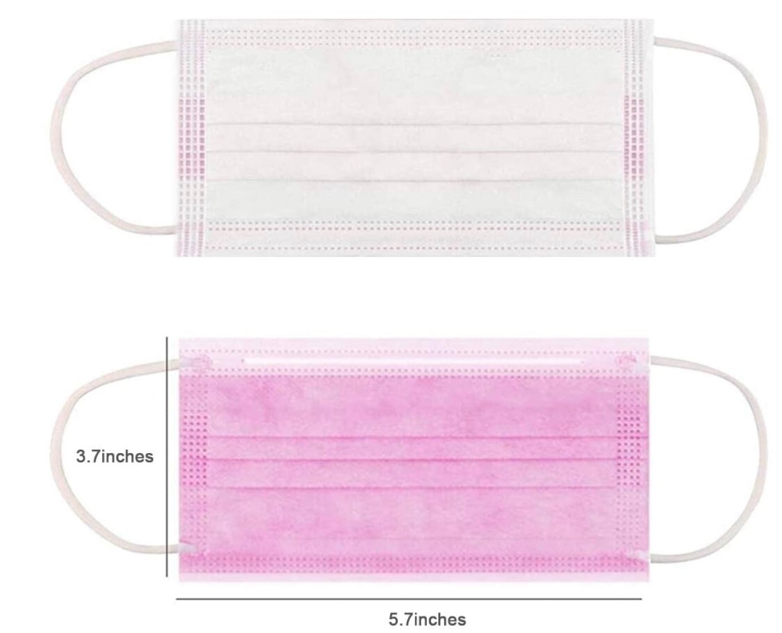 50 PCS Kids Face Mask Disposable 3 Layer UNISEX FOR Boys Girls