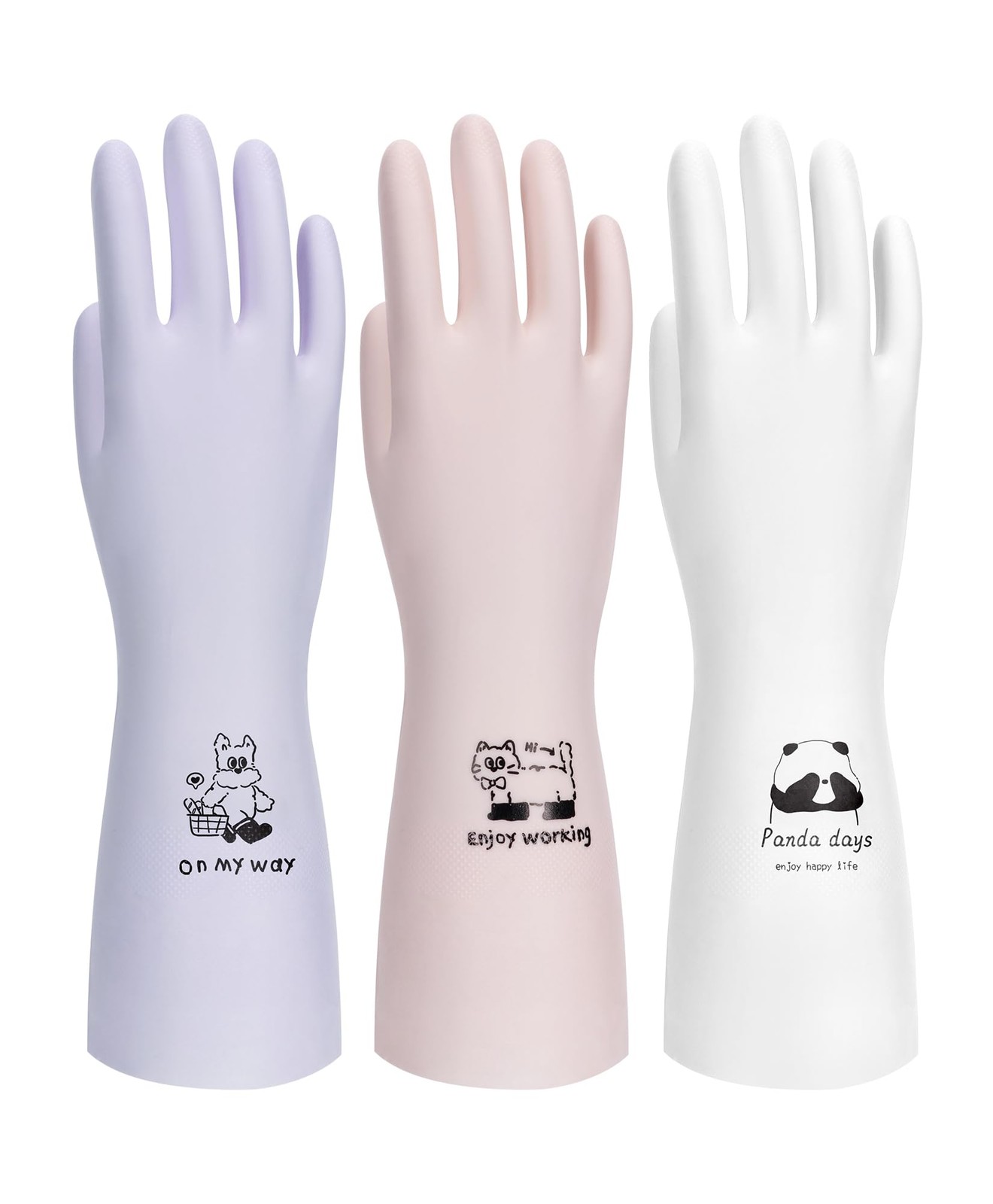 LANON 3 Pairs wahoo Nitrile Cleaning Gloves, Latex free Reusable Dishwashing …