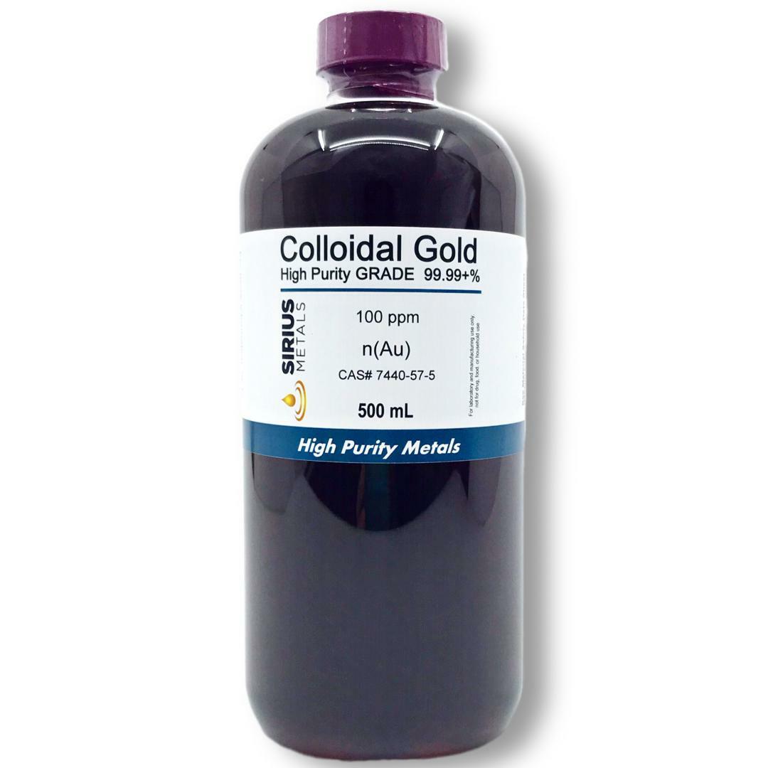 True Colloidal Gold – 100 ppm – 500 mL (16.9 Fl Oz) in Clear Plastic Bottle