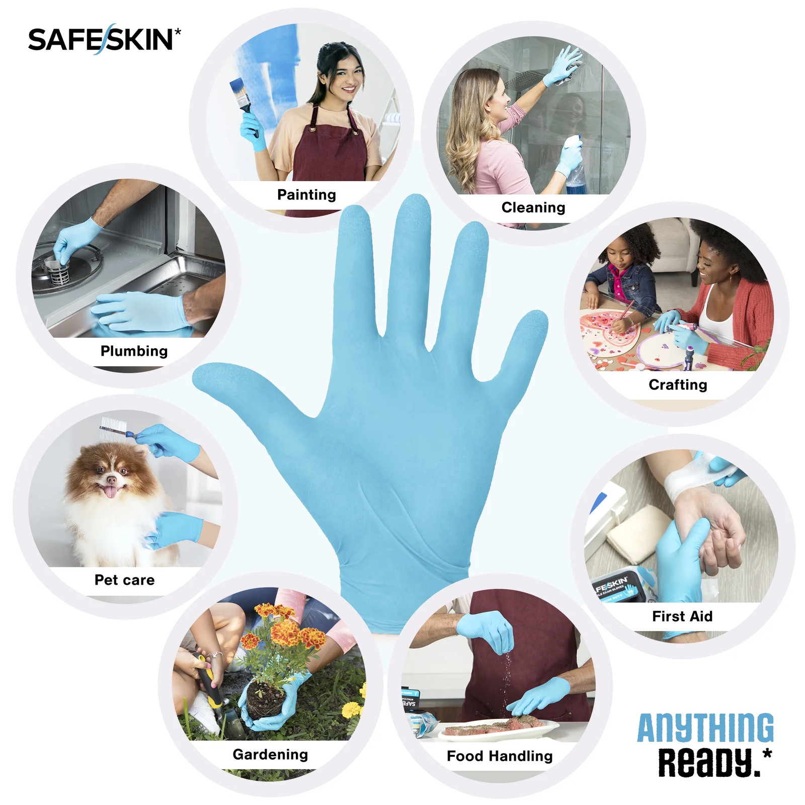 Nitrile Disposable Gloves in Pack of 50, Medium Duty, Large Size, Powder Free –