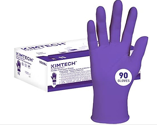 4 Pack Kimtech 55084 Nitrile 90 Powder Free Exam Gloves Size XL Purple